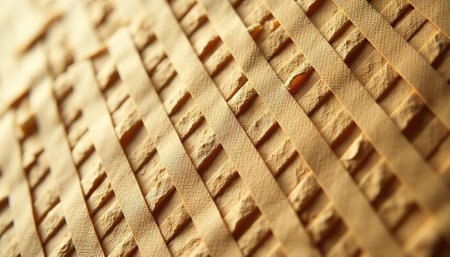 Woven beige material texture background design or wallpaper patternの写真素材