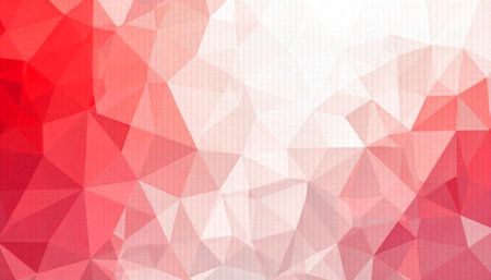 Red and White Geometric Polygonal Background Low Poly Patternの写真素材