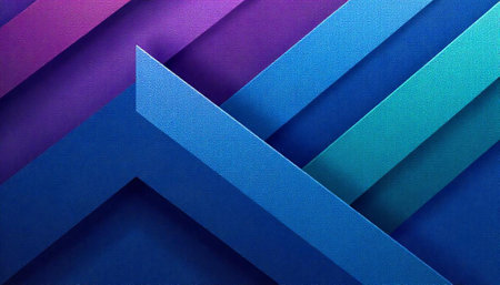 Abstract layered background with geometric shapes in purple and blues