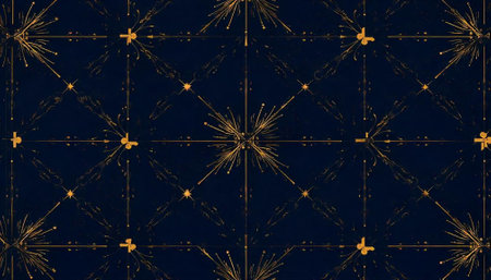 Elegant navy blue and gold ornate decorative patterned wallpaper