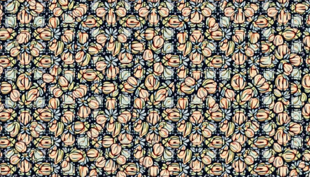Retro floral abstract seamless pattern with peach and cream