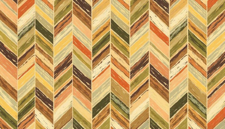Abstract earthy tones herringbone pattern with textured brush strokes