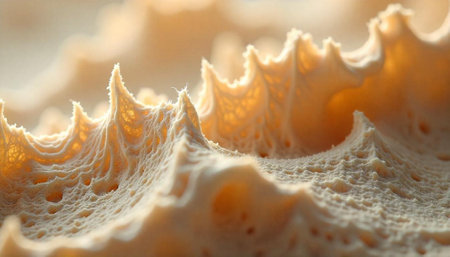 Abstract beige textured landscape with organic wavy patternの写真素材