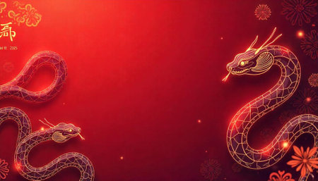 Year of the Snake themed festive background design
