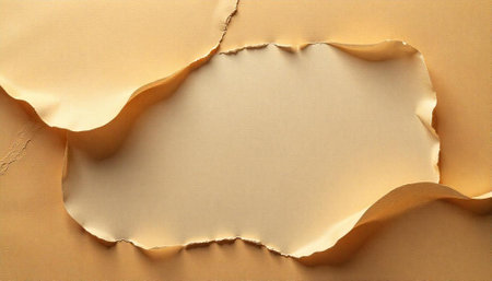 Torn paper revealing a blank space for textの写真素材