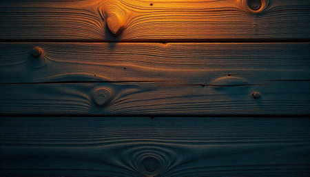 Rustic wood planks texture background with warm glow effectの写真素材