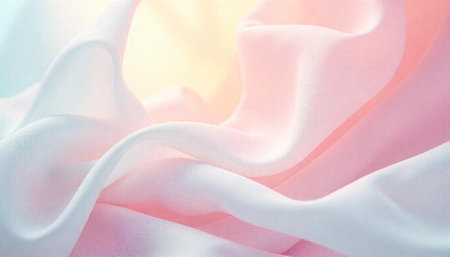Soft pastel fabric folds background in dreamy abstract styleの写真素材