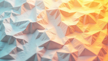 Geometric textured surface with warm and cool color gradientの写真素材