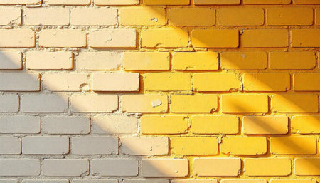 Sunshine on brick wall showing gradient color transition