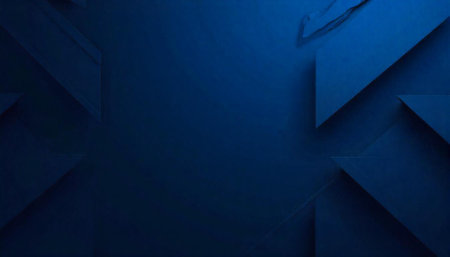 Abstract geometric shapes in deep blue background texture patternの写真素材