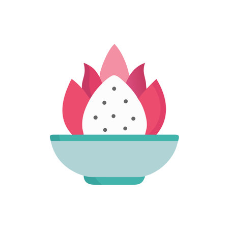 Dragon Fruit Bowl Icon for Tropical Dessertsのイラスト素材