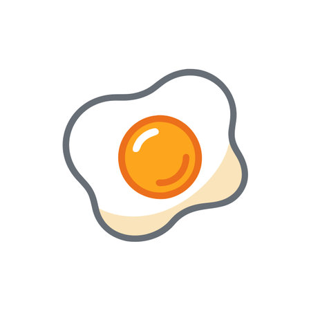 Cooked Fried Egg Breakfast Iconのイラスト素材