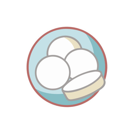 Fresh Mozzarella Cheese Culinary Iconのイラスト素材