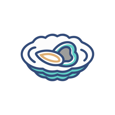 Oyster Icon for Coastal Cuisineのイラスト素材