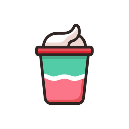 Fresh Yogurt Cup Culinary Iconのイラスト素材