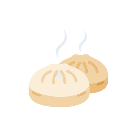 Elegant Steamed Bun Design for Culinary Useのイラスト素材
