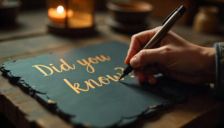 Writing Did You Know phrase on a rustic slate