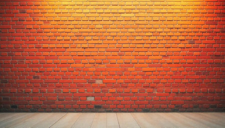 Textured brick wall with wood floor background backdrop scene