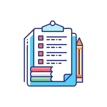 Clipboard with Checklist and Pencil Vector Graphic Iconのイラスト素材