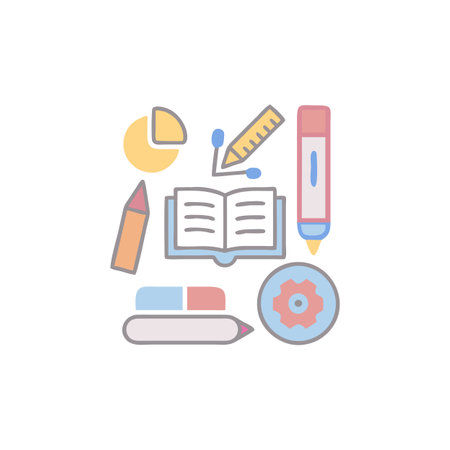 Education and Learning Essentials Vector Illustration with White Background