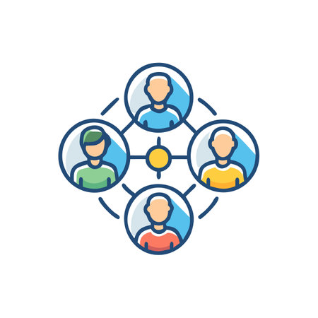 Team connection, leadership, networking, social, illustration, communicationのイラスト素材
