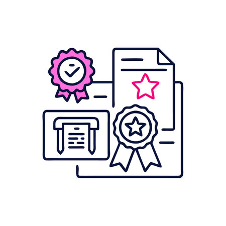 Outline design certificates, diploma, achievements, awards and guarantee