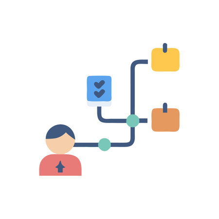 Workflow management flowchart, organizational structure and project executionのイラスト素材