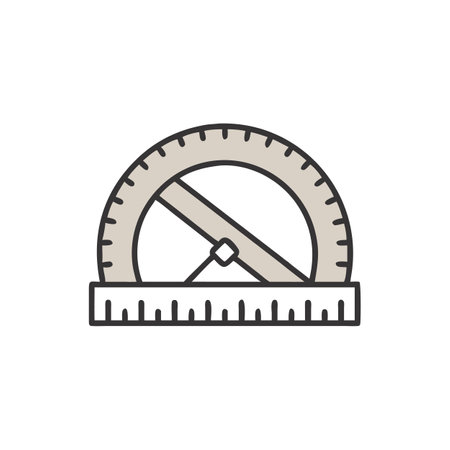 Stylish Protractor Illustration for Geometry and Measurement Concepts