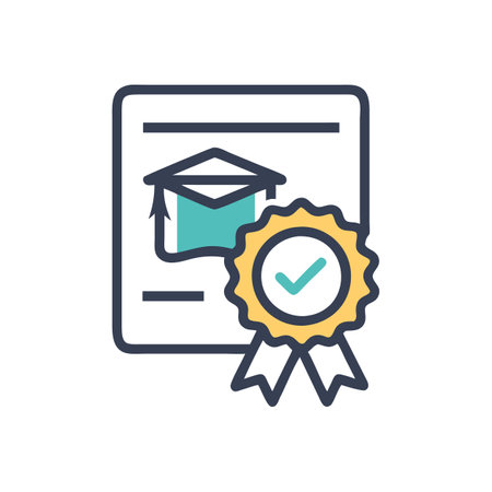 Academic Achievement: Graduation Certificate and Successful Completion Iconのイラスト素材