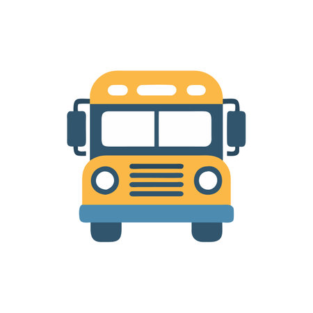 Yellow school bus vector illustration on White Background