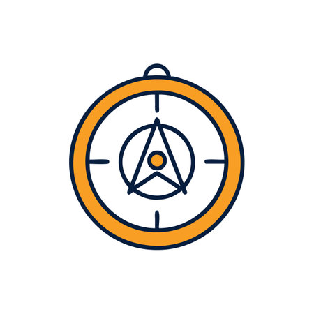 Abstract compass illustration, minimalist design, navigation symbol icon