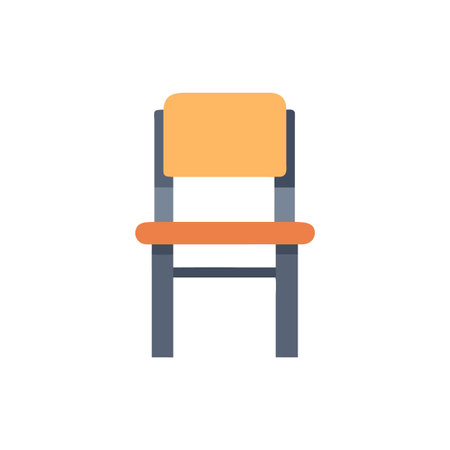 Orange and Grey Minimalist Chair Illustration on White Backgroundのイラスト素材
