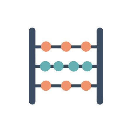 Colorful Abacus with Beads Illustration on White Backgroundのイラスト素材