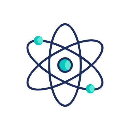 Atom model illustration on a White Background, science symbol