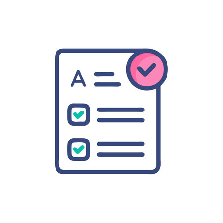 Correct Checklist with Tick Mark Icon and Letter Aのイラスト素材