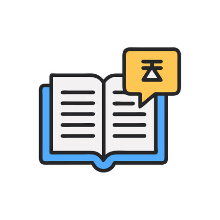 Open book with chat bubble icon illustrationのイラスト素材