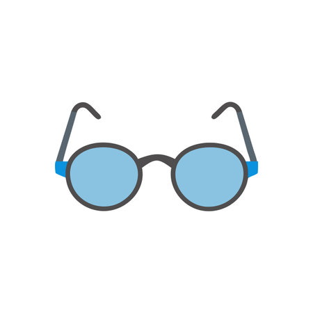 Isolated round eyeglasses on White Background, vector illustrationのイラスト素材