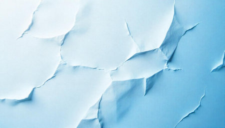 Abstract light blue crumpled paper background texture close up