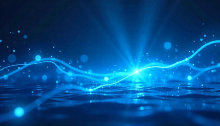 Electric blue light streams abstract visual for data concept