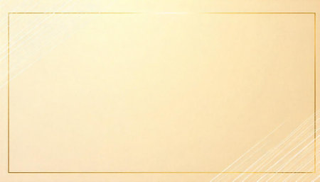 Elegant light beige background with golden frame and lines