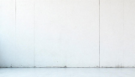 Minimalist White Concrete Wall and Floor Background Textureの写真素材
