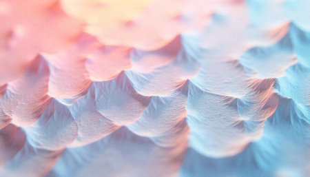 Abstract textured hills with pink and blue lighting gradient