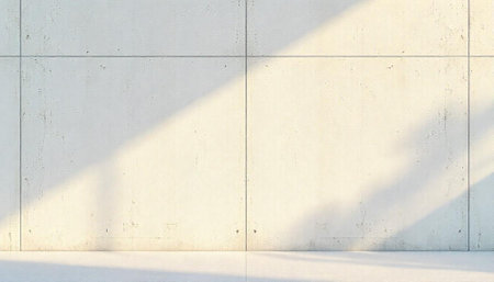 Minimalist concrete wall with sunlight abstract architectural background design