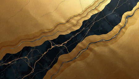Abstract Gold and Black Vein Pattern Background Texture