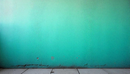 Textured teal wall and concrete ground background image