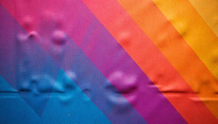 Vibrant Rainbow Colored Textured Surface Diagonal Striped Backdrop