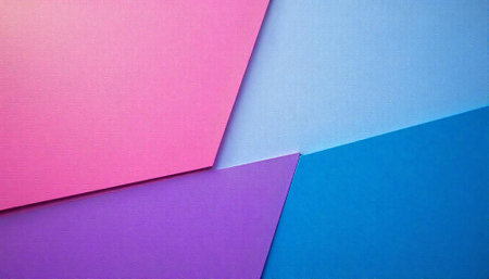 Abstract geometric shapes featuring pink purple and blue colorsの写真素材