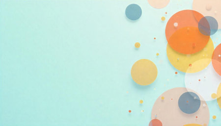 Pastel Circle Arrangement on Blue Backdrop for Presentation