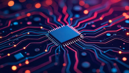 Microchip technology design for electronics engineering background wallpaper
