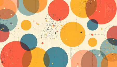 Overlapping circles abstract colorful modern art style design